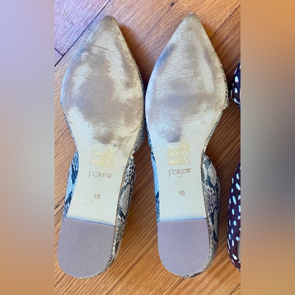 J. Crew Zoe D'orsay flats snake SZ 10 - Picture 2 of 2